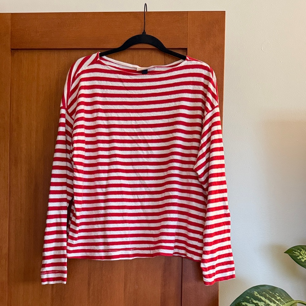 Universal Thread Red and White Striped Top